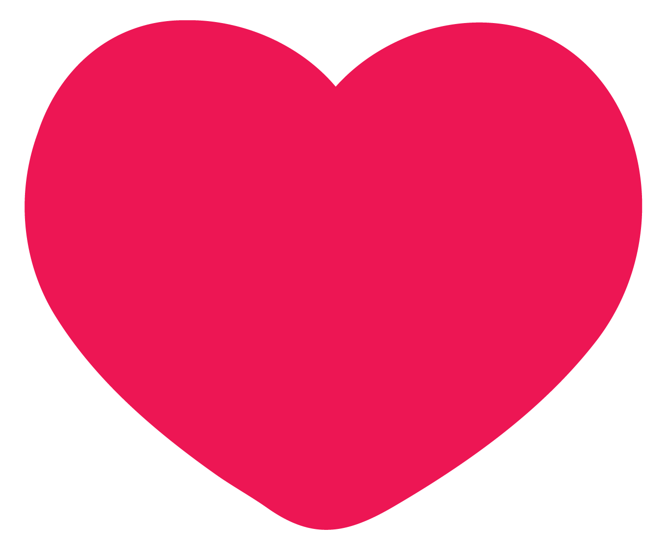A solid crimson heart icon