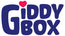 The logo for GiddyBox, featuring the brand name in bold dark blue rounded letters with a small red heart above the 'i' in 'GIDDY'.