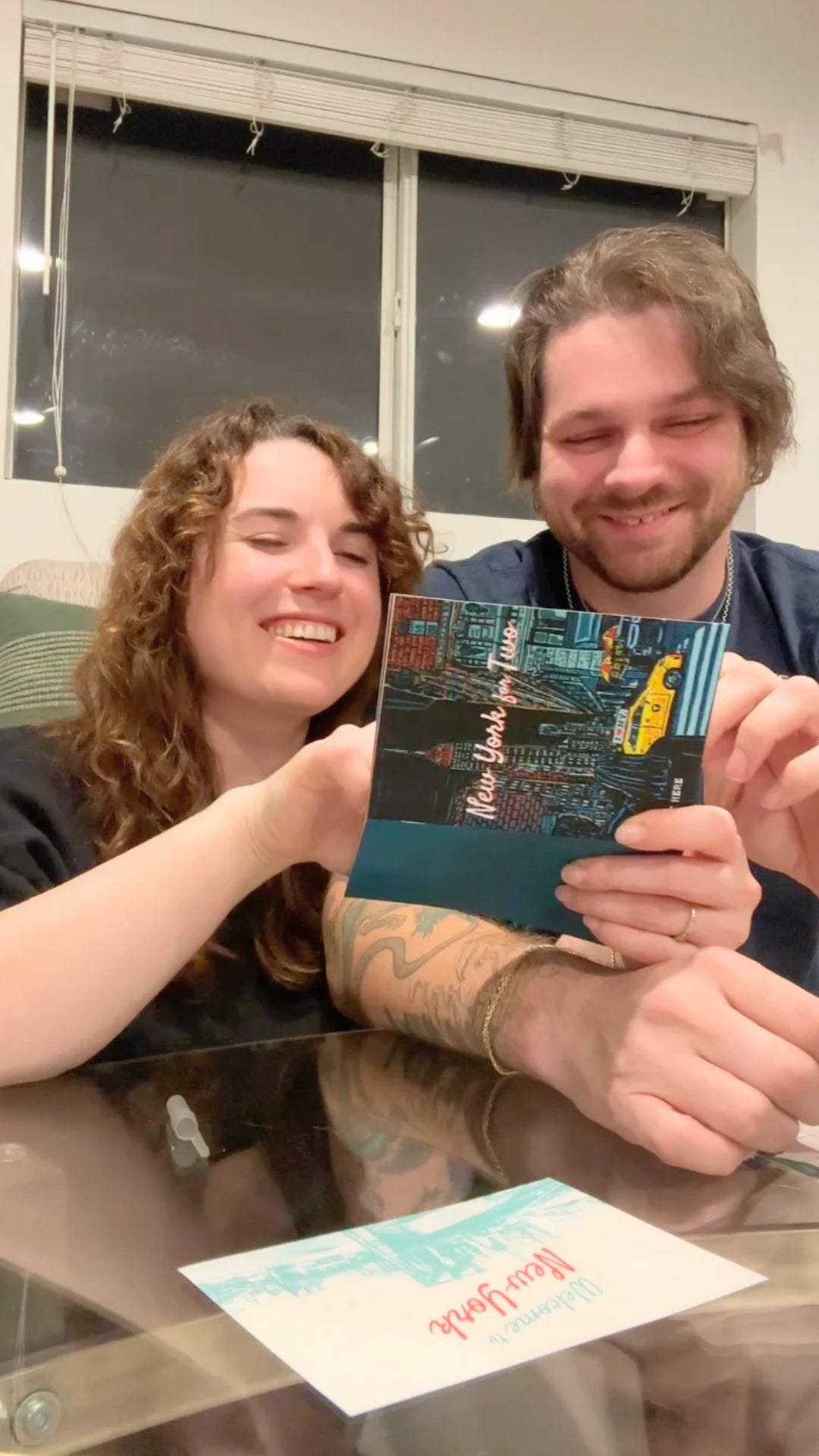 Load video: A video of a couple's experience playing New York for Two.