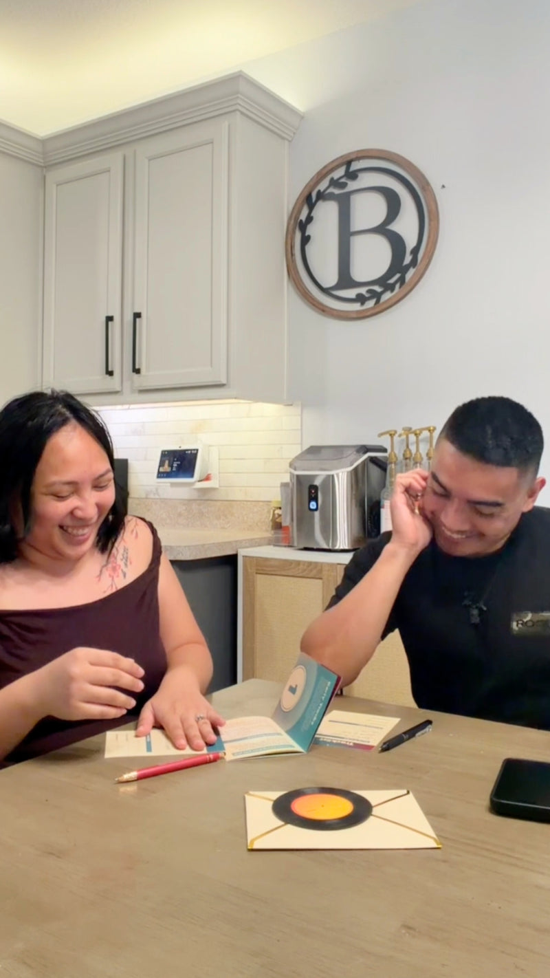 A video of a couple's experience playing For the Record.